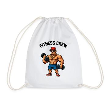 Kraftheld Cartoon Gym Bodybuilder - Turnbeutel - Weiß - Vorne