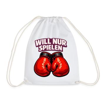 Boxer mit ironischem Statement - Turnbeutel - Weiß - Vorne