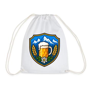 Bier Schild Emblem - Turnbeutel - Weiß - Vorne