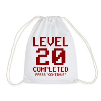 20. Geburtstag Geschenk Pixel - Turnbeutel - Weiß - Vorne