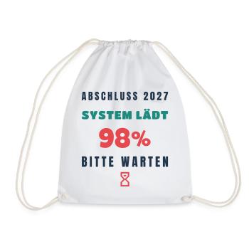 Abschluss 2027 Lädt Lustiger Spruch Schule - Turnbeutel - Weiß - Vorne