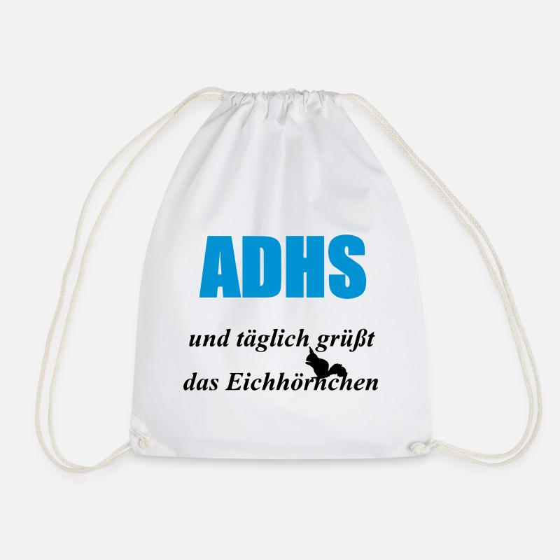 ADHS Eichhörnchen Geschenk - Turnbeutel - Weiß