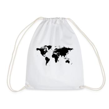 carte du monde - Sac de sport léger - blanc - Devant