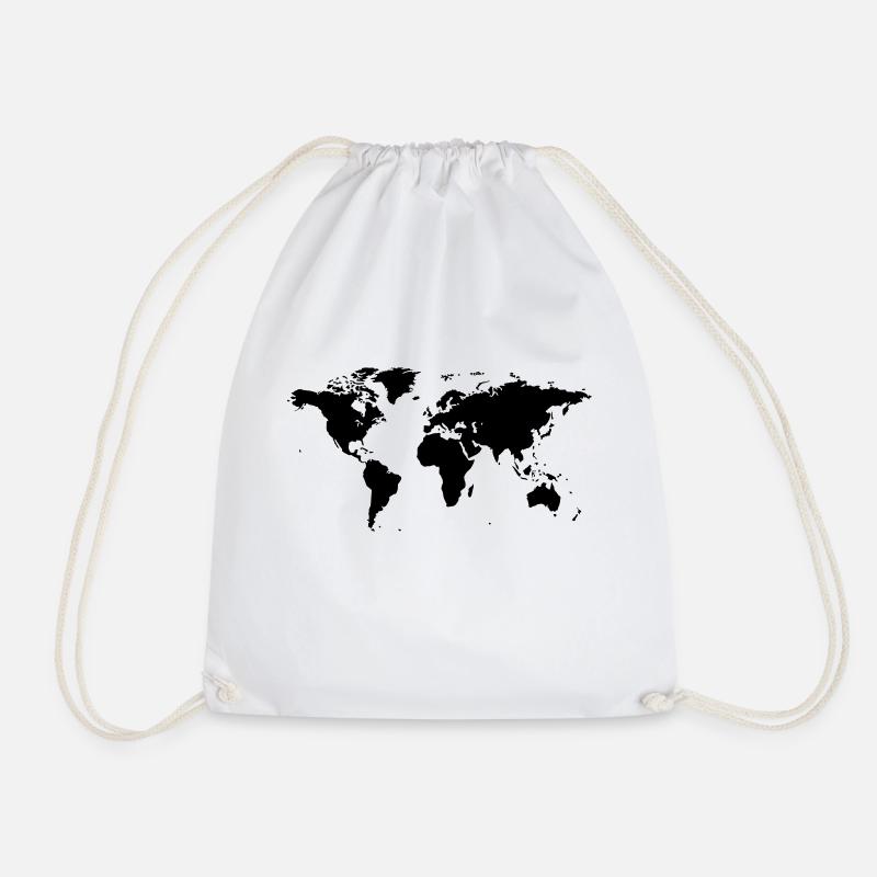 carte du monde - Sac de sport léger - blanc