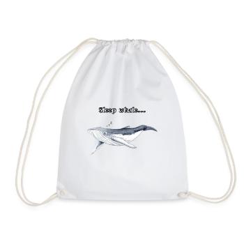Good night whales - Sleep whale Zzz - baleine - Drawstring Bag - white - Front