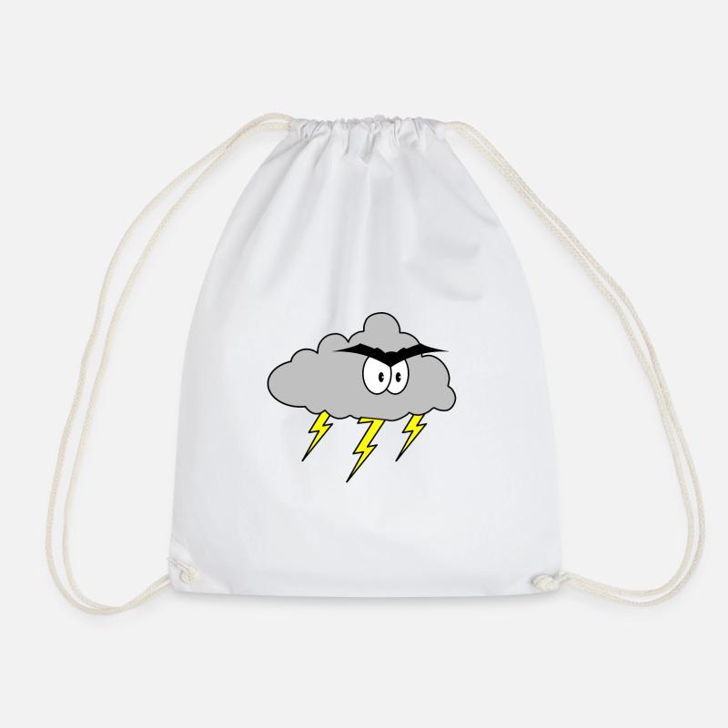 Angry cloud - Drawstring Bag - white