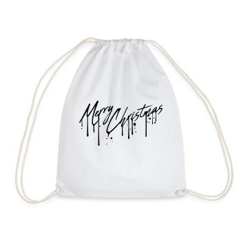 graffiti drops design cool have a merry christma - Drawstring Bag - white - Front