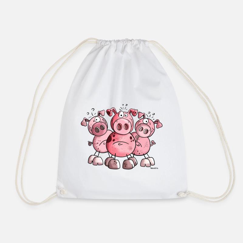 Schweine Trio - Turnbeutel - Weiß