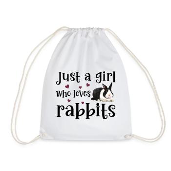 Rabbit Rabbit - Drawstring Bag - white - Front