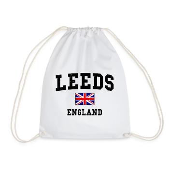Leeds England Flag Design - Drawstring Bag - white - Front