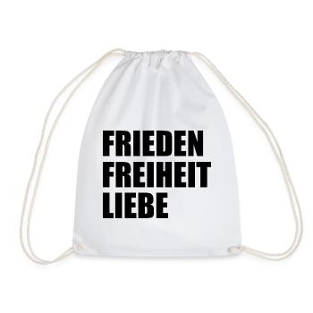 Frieden freiheit liebe - Turnbeutel - Weiß - Vorne