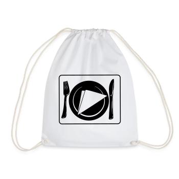 Couteau et fourchette sur napperon avec assiette et serviette - Sac de sport léger - blanc - Devant