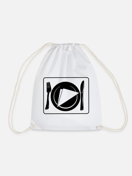 Couteau et fourchette sur napperon avec assiette et serviette - Sac de sport léger - blanc