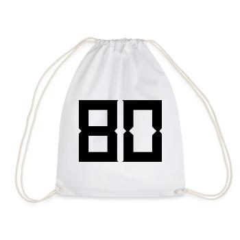 80. 80 YEARS. 80TH ANNIVERSARY. BIRTHDAY 80 YEARS. - Drawstring Bag - white - Front