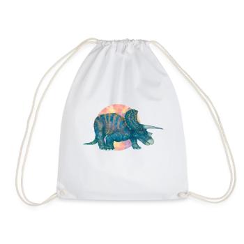Wild Blue Dinosaur - Drawstring Bag - white - Front