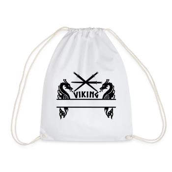 Viking Trois épées Deux dragons Viking - Sac de sport léger - blanc - Devant