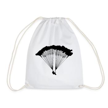 Parachutiste en silhouette nuageuse - Sac de sport léger - blanc - Devant