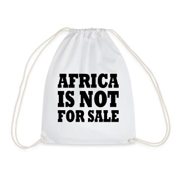 africa is not for sale - Drawstring Bag - white - Front