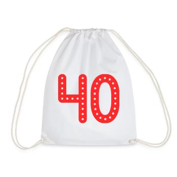 40. 40 ANS. 40e ANNIVERSAIRE. ANNIVERSAIRE 40 ANS. - Sac de sport léger - blanc - Devant