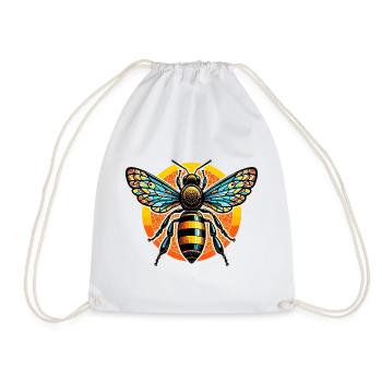 Bee - Drawstring Bag - white - Front