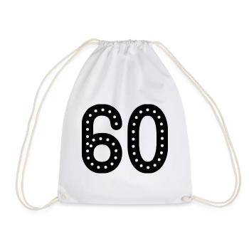60. 60 ANS. 60e ANNIVERSAIRE. ANNIVERSAIRE 60 ANS. - Sac de sport léger - blanc - Devant