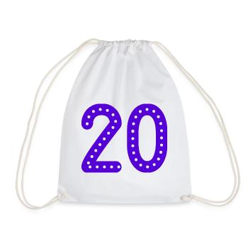 20. 20 YEARS. 20th ANNIVERSARY. 20TH ANNIVERSARY. - Drawstring Bag - white - Front