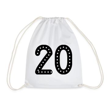 20. 20 YEARS. 20th ANNIVERSARY. 20TH ANNIVERSARY. - Drawstring Bag - white - Front