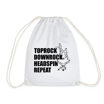 Toprock Downrock Headspin Repeat - Turnbeutel - Weiß - Vorne