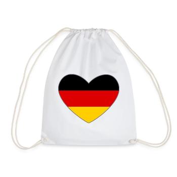 Germany Heart Flag - Drawstring Bag - white - Front