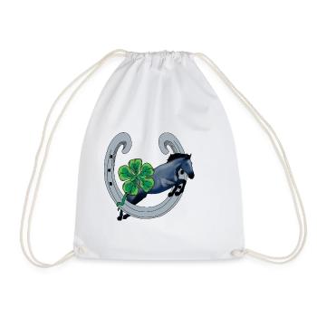 Cheval avec Chance et Trèfle Vert - Sac de sport léger - blanc - Devant