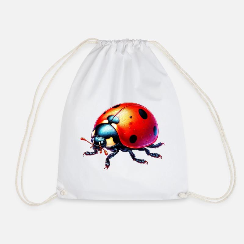 Ladybird - Drawstring Bag - white