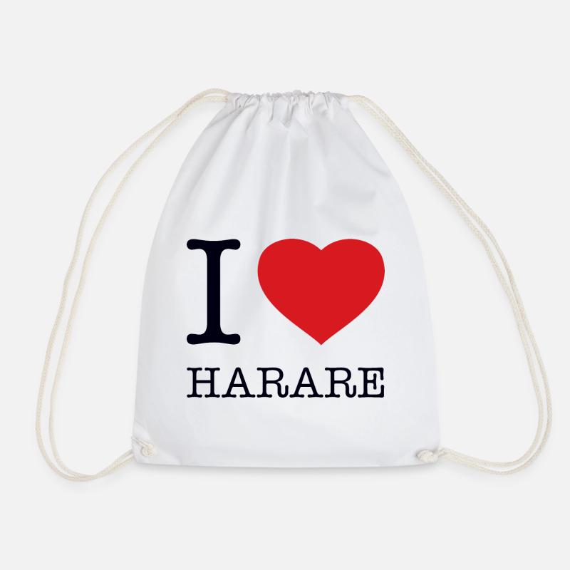 I LOVE HARARE - Drawstring Bag - white