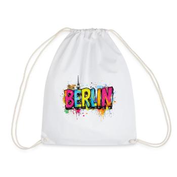 Berlin Graffiti Font Street Art Urban Style - Drawstring Bag - white - Front