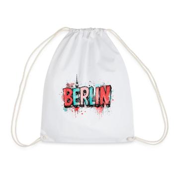 Berlin Graffiti Font Street Art Urban Style - Drawstring Bag - white - Front