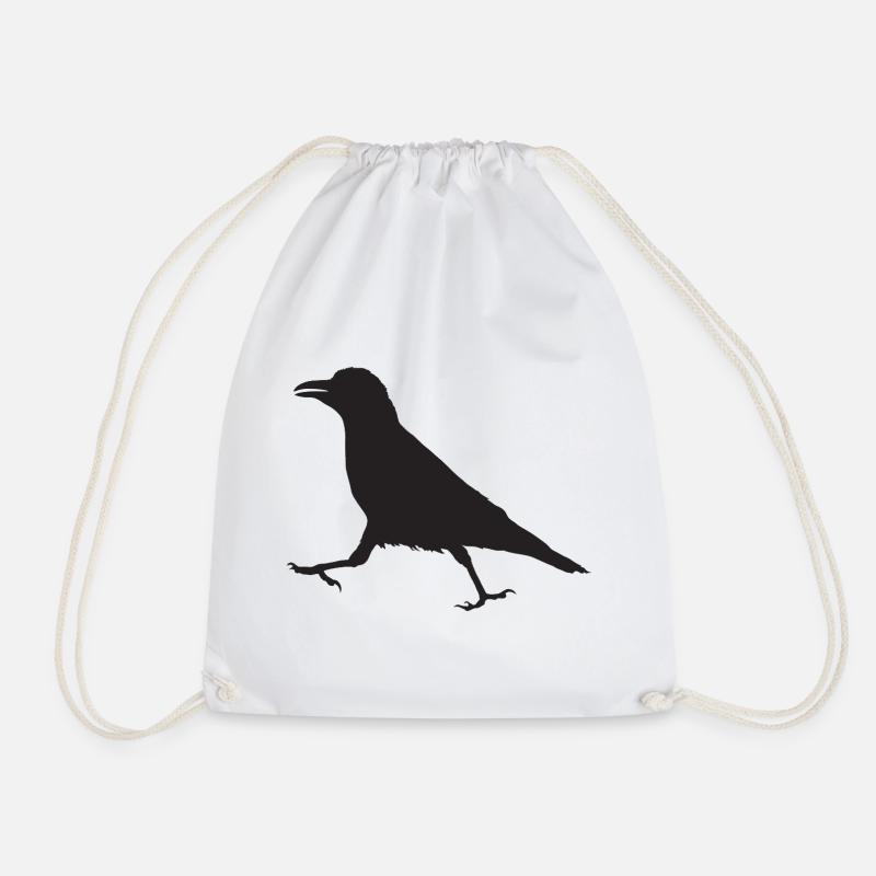 Crow I - Drawstring Bag - white