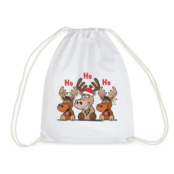 Coole Rentiere Trio Ho Ho Ho Weihnachten - Turnbeutel - Weiß - Vorne