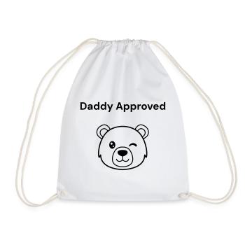 Papa sagt: Daddy Approved (Bärenkopf) - Turnbeutel - Weiß - Vorne