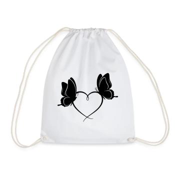 Cœur des papillons – Design amour & liberté - Sac de sport léger - blanc - Devant