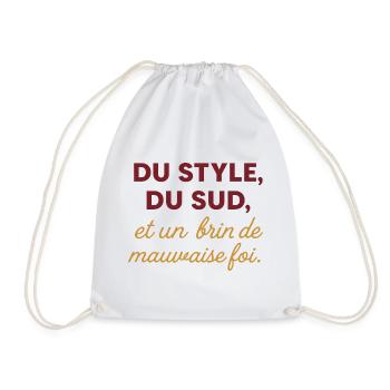 Style, Southern, and a bit of bad faith. - Drawstring Bag - white - Front