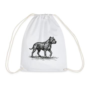 Croquis de pitbull – Design minimaliste de chien - Sac de sport léger - blanc - Devant