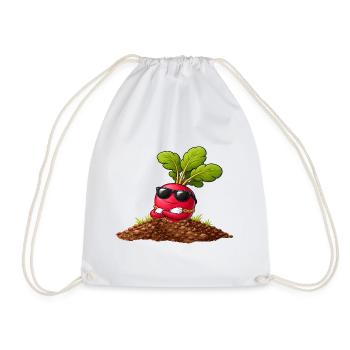 Radis cool avec lunettes de soleil et collier - Sac de sport léger - blanc - Devant