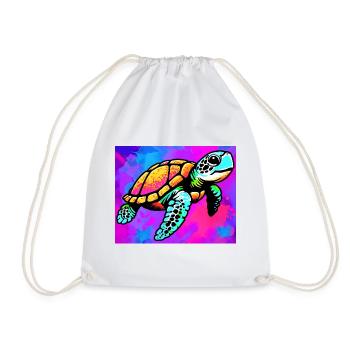 Schildkröte - Turnbeutel - Weiß - Vorne