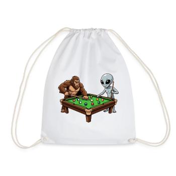 Billard Profi Design – Snooker & Pool Billard - Turnbeutel - Weiß - Vorne