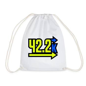 Proud 42.2k Marathon Finisher - Drawstring Bag - white - Front