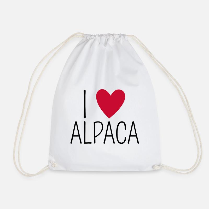 I LOVE ALPACA - Design - Turnbeutel - Weiß