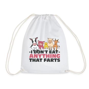 Vegan Humor Fun - Drawstring Bag - white - Front