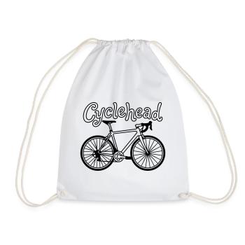 bike hipster - Drawstring Bag - white - Front