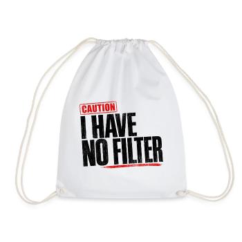 Attention : je n’ai pas de filtre sarcasme ironie humour - Sac de sport léger - blanc - Devant