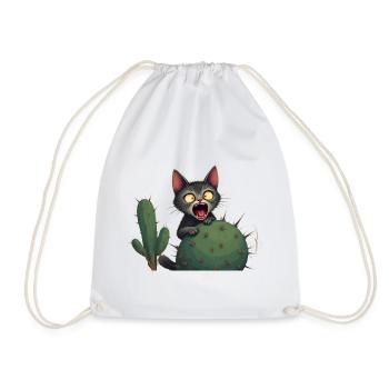 Little accident - Cat and cactus - Turnbeutel - Weiß - Vorne