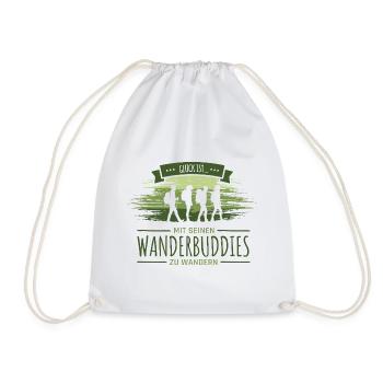 Glück ist mit Wanderbuddies zu wandern - Turnbeutel - Weiß - Vorne